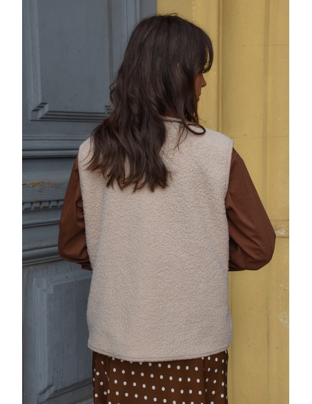 Gilet Moumoute Ecru OLIVIA