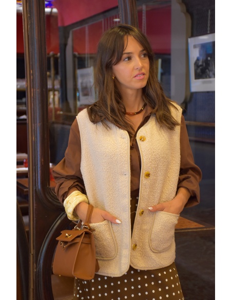 Gilet Moumoute Ecru OLIVIA