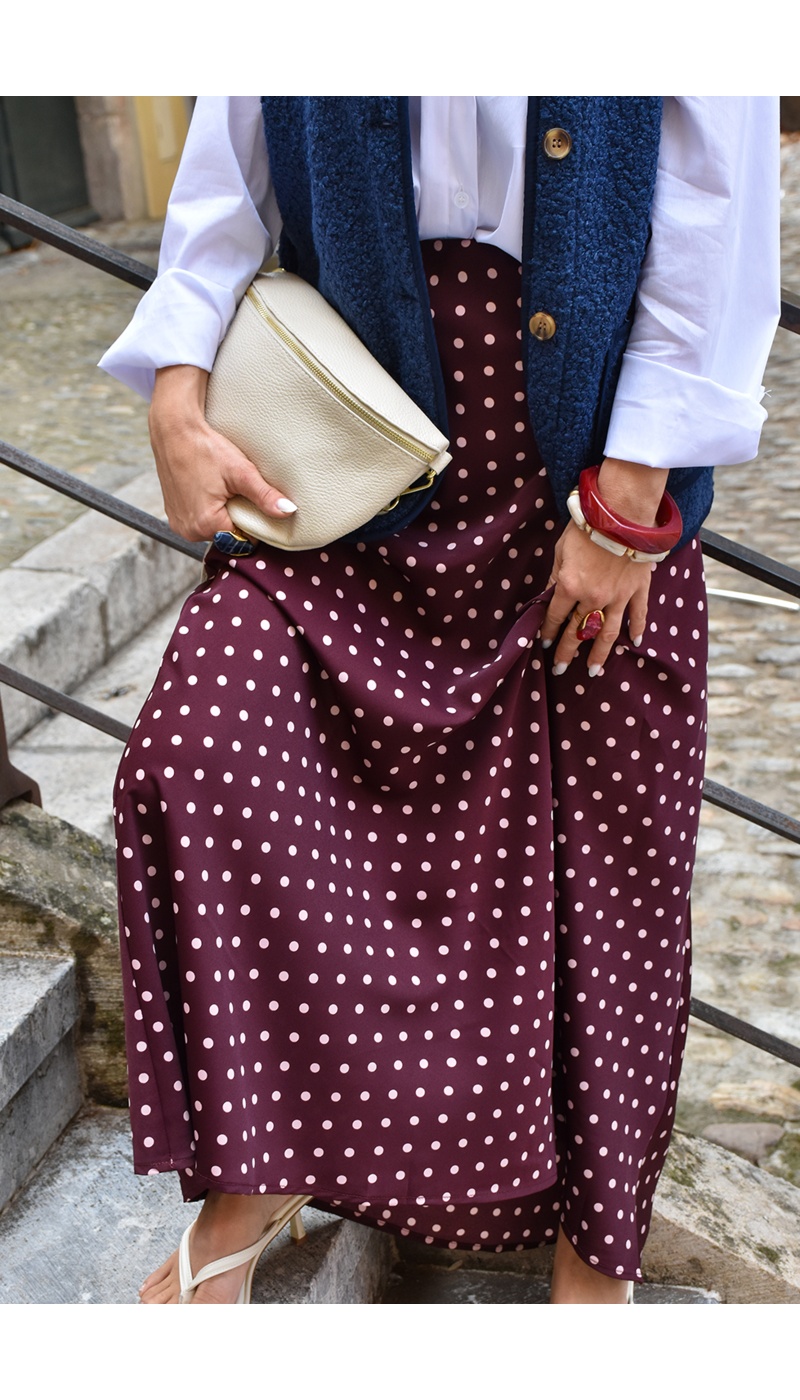Jupe Pois Bordeaux ELISE
