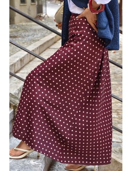 Jupe Pois Bordeaux ELISE