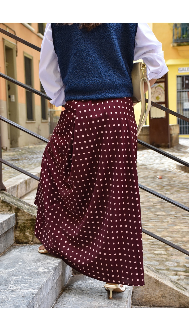 Jupe Pois Bordeaux ELISE