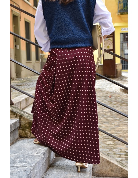 Jupe Pois Bordeaux ELISE