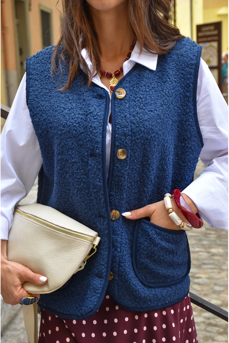 Gilet Moumoute Marine OLIVIA