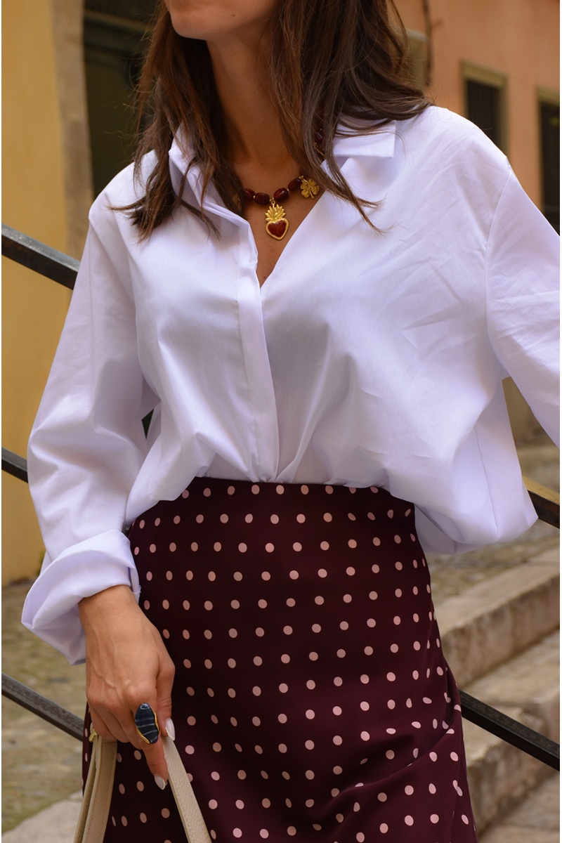 Chemisier Uni Blanc MATHILDE 2