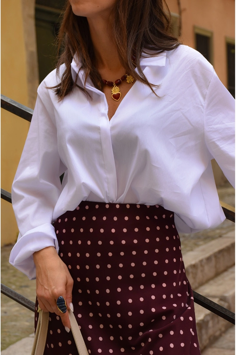 Chemisier Uni Blanc MATHILDE 2