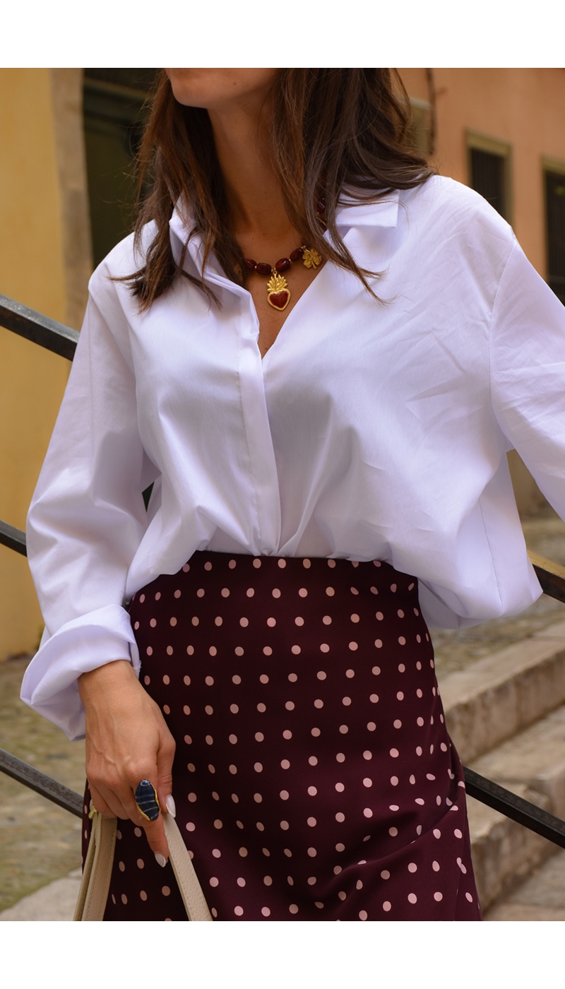 Chemisier Uni Blanc MATHILDE