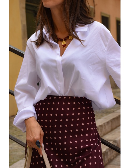 Chemisier Uni Blanc MATHILDE