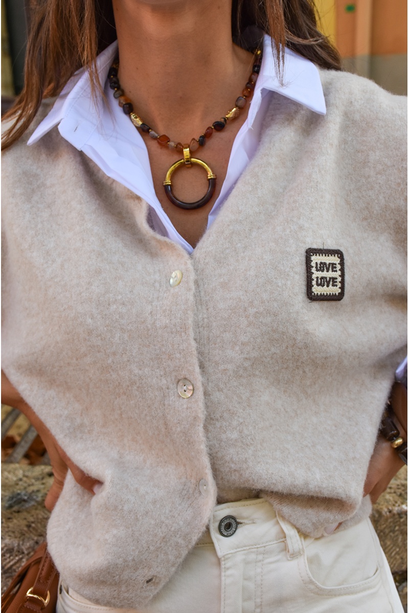 Collier Perle Marron LAURA