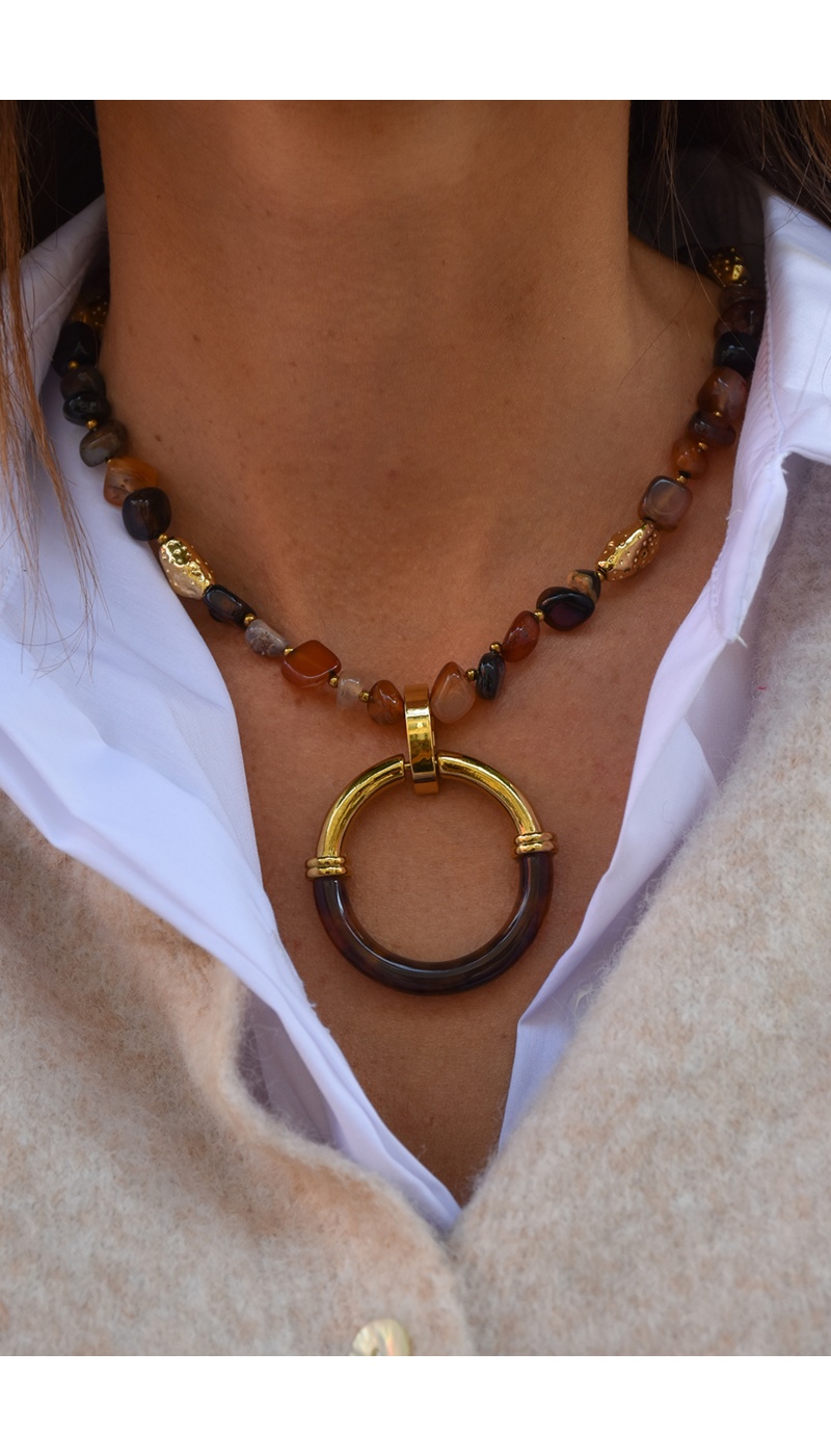 Collier Perle Marron LAURA