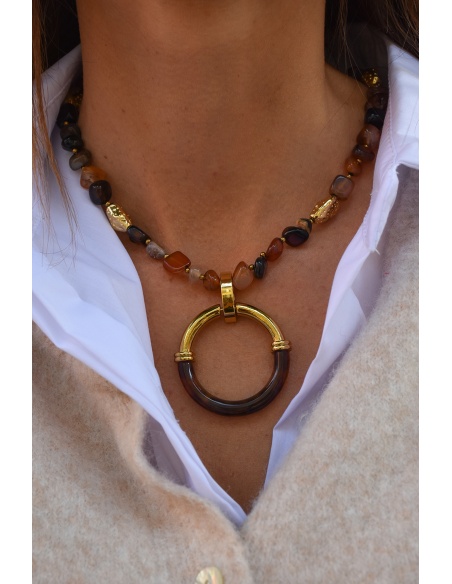 Collier Perle Marron LAURA