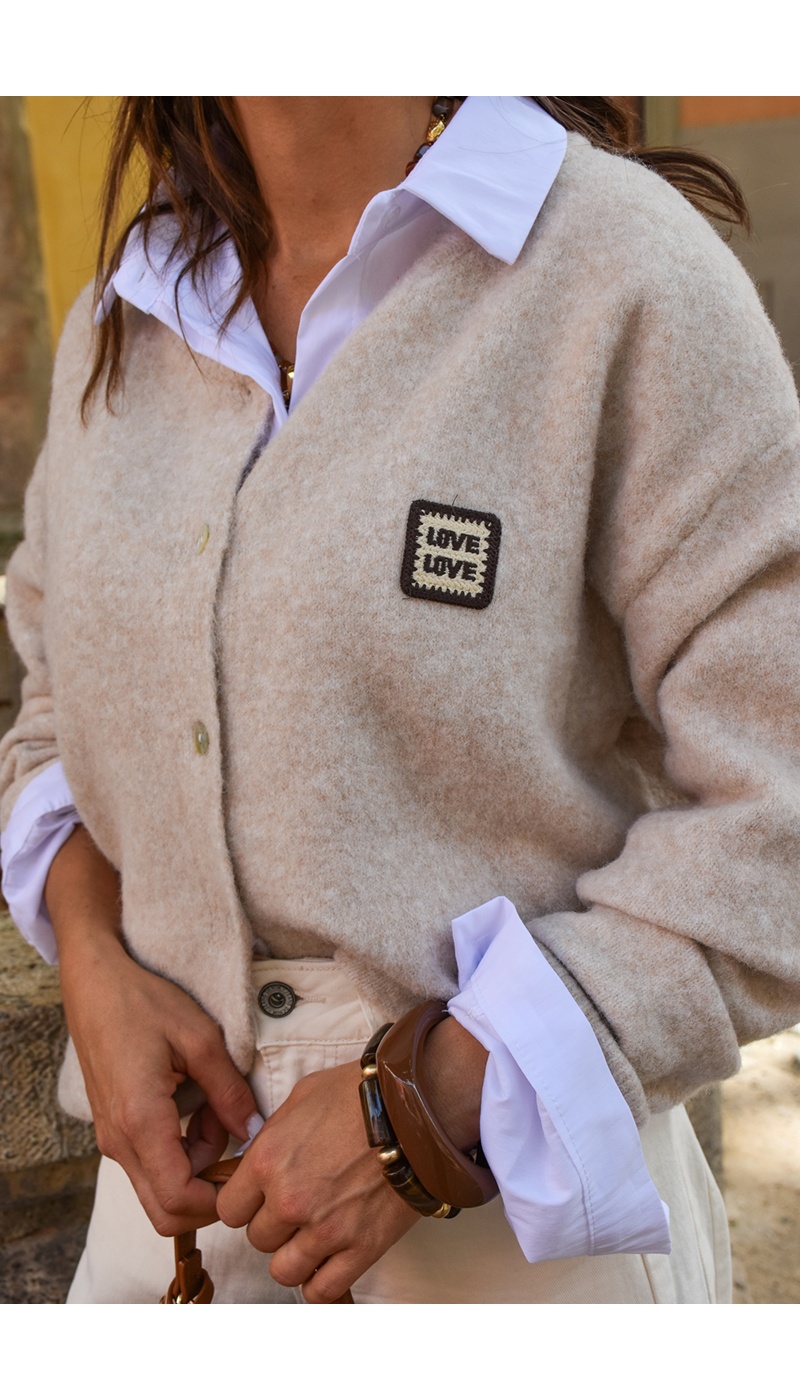 Gilet Maille Ecru CLARA