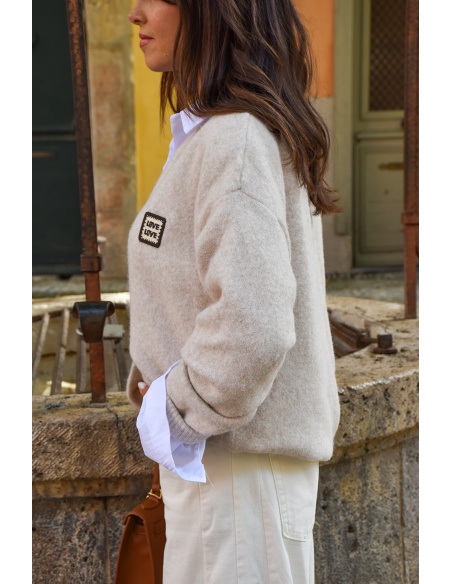 Gilet Maille Ecru CLARA