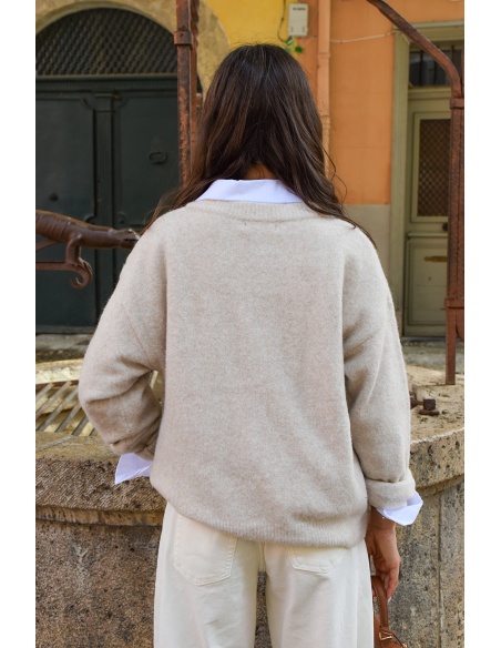 Gilet Maille Ecru CLARA