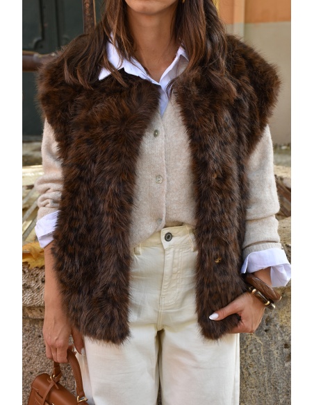 sarl poeme SANSMA MARRON VESTES FEMME
