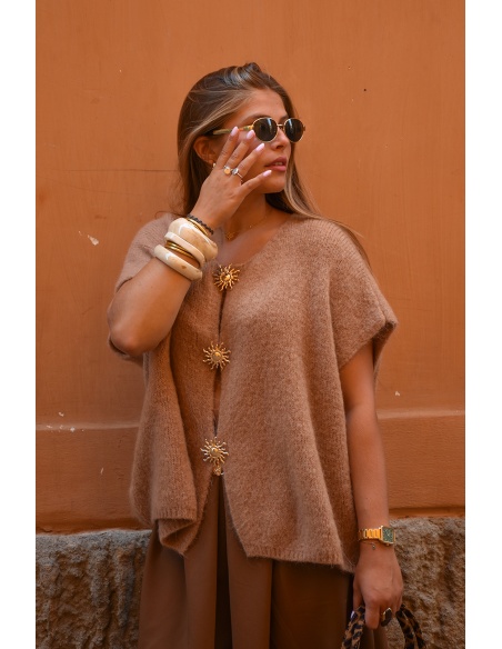 Gilet Maille Camel VENUS