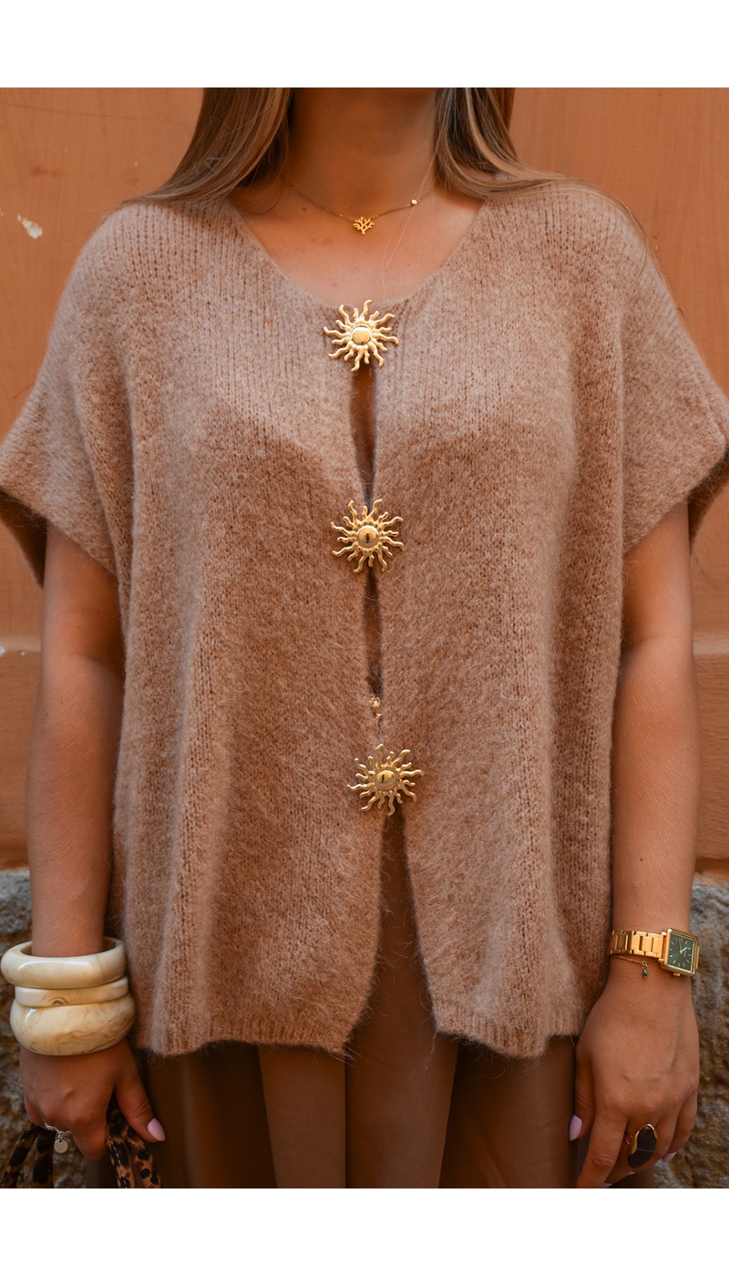 Gilet Maille Camel VENUS