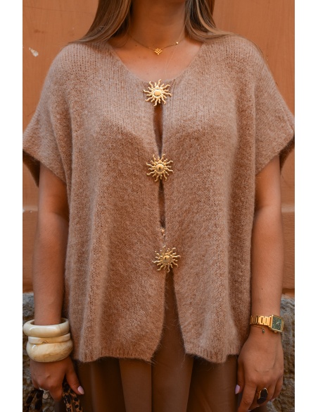 Gilet Maille Camel VENUS