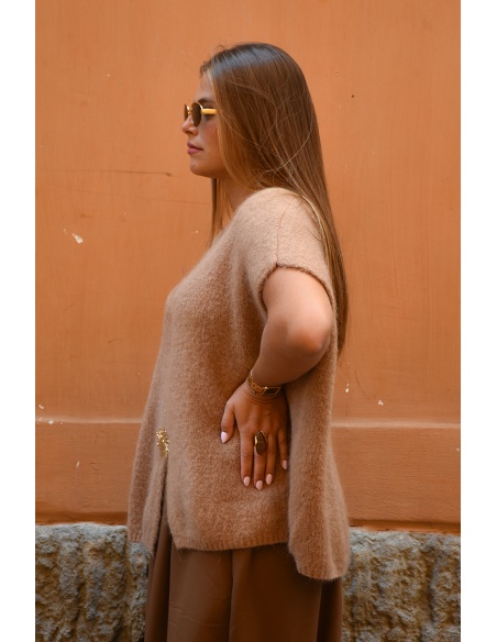 Gilet Maille Camel VENUS