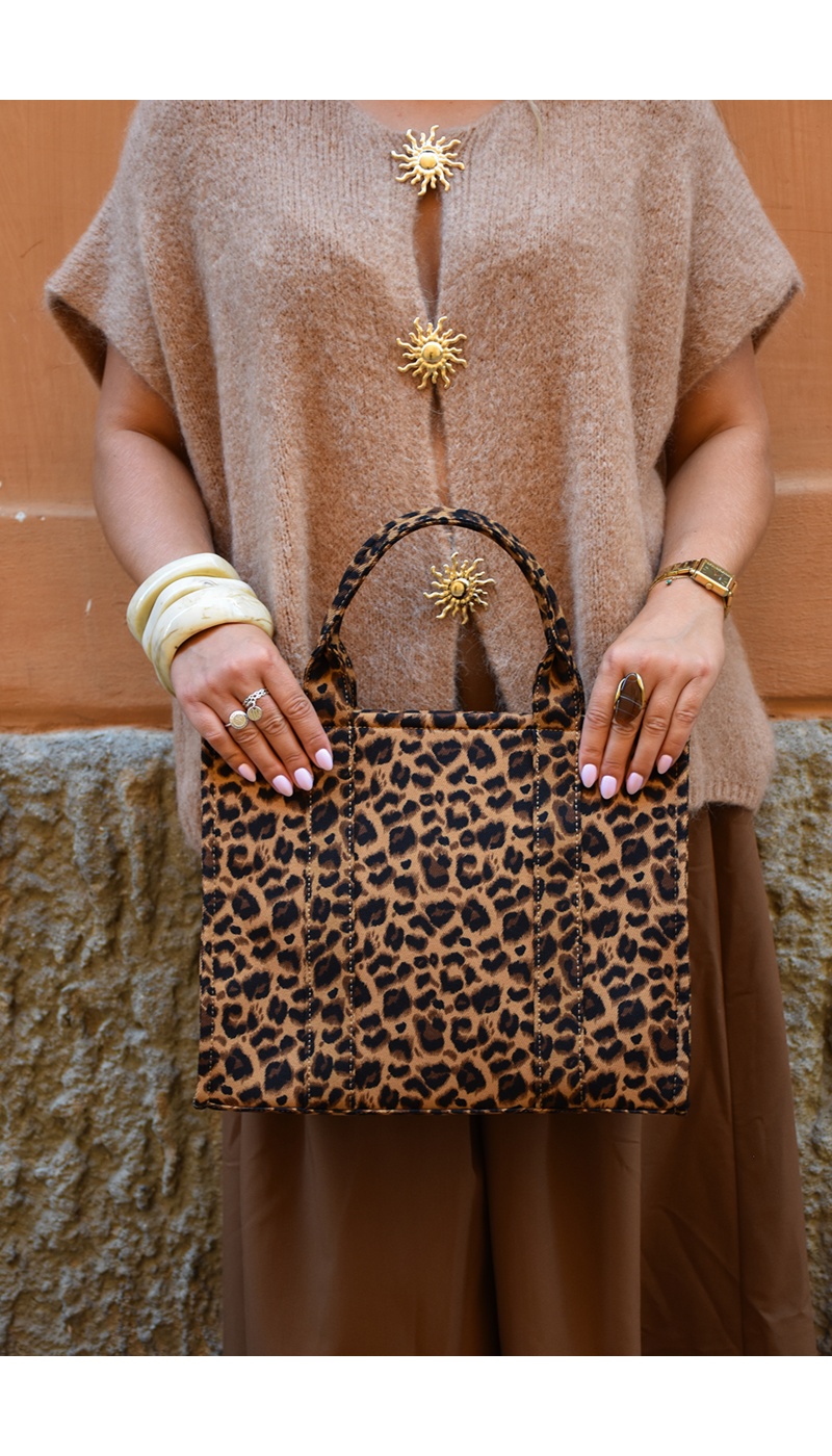 Cabas Léopard Camel LOLA