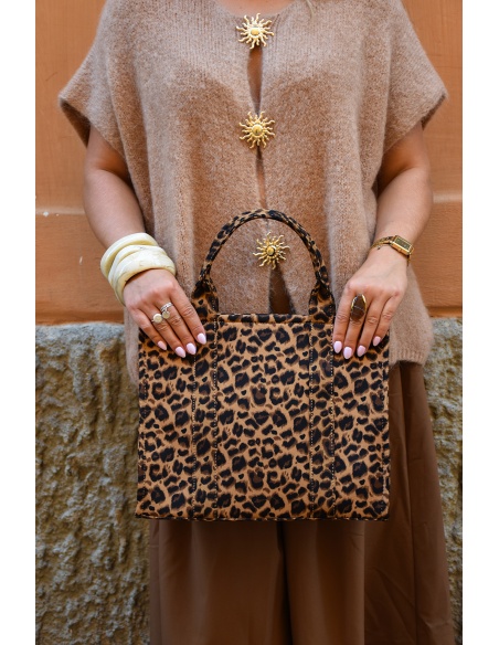 Cabas Léopard Camel LOLA