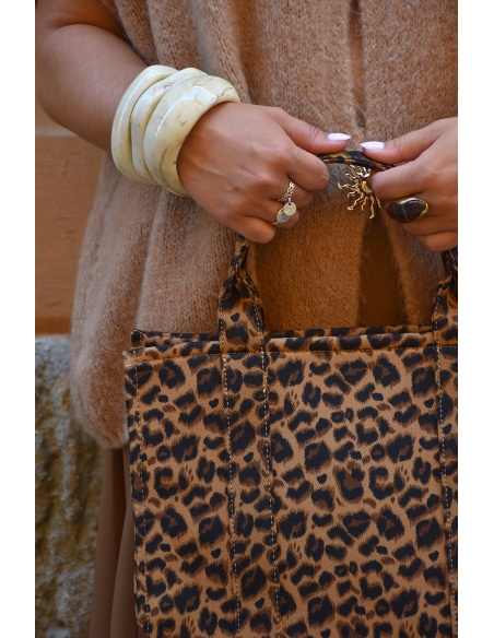Cabas Léopard Camel LOLA