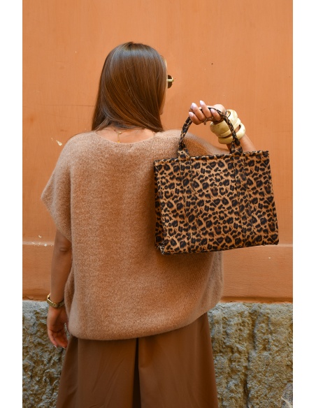 Cabas Léopard Camel LOLA