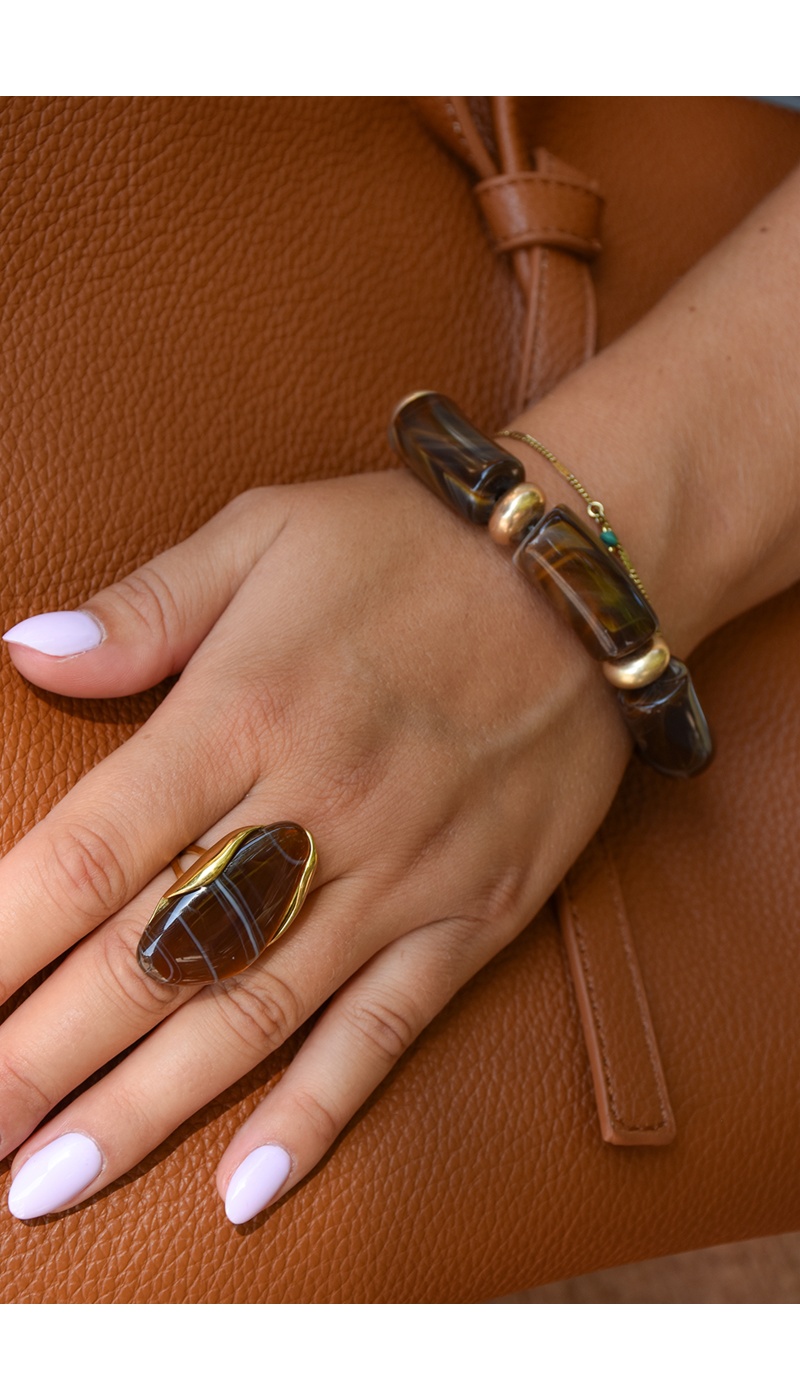 Bracelet Marbré Marron DAISY
