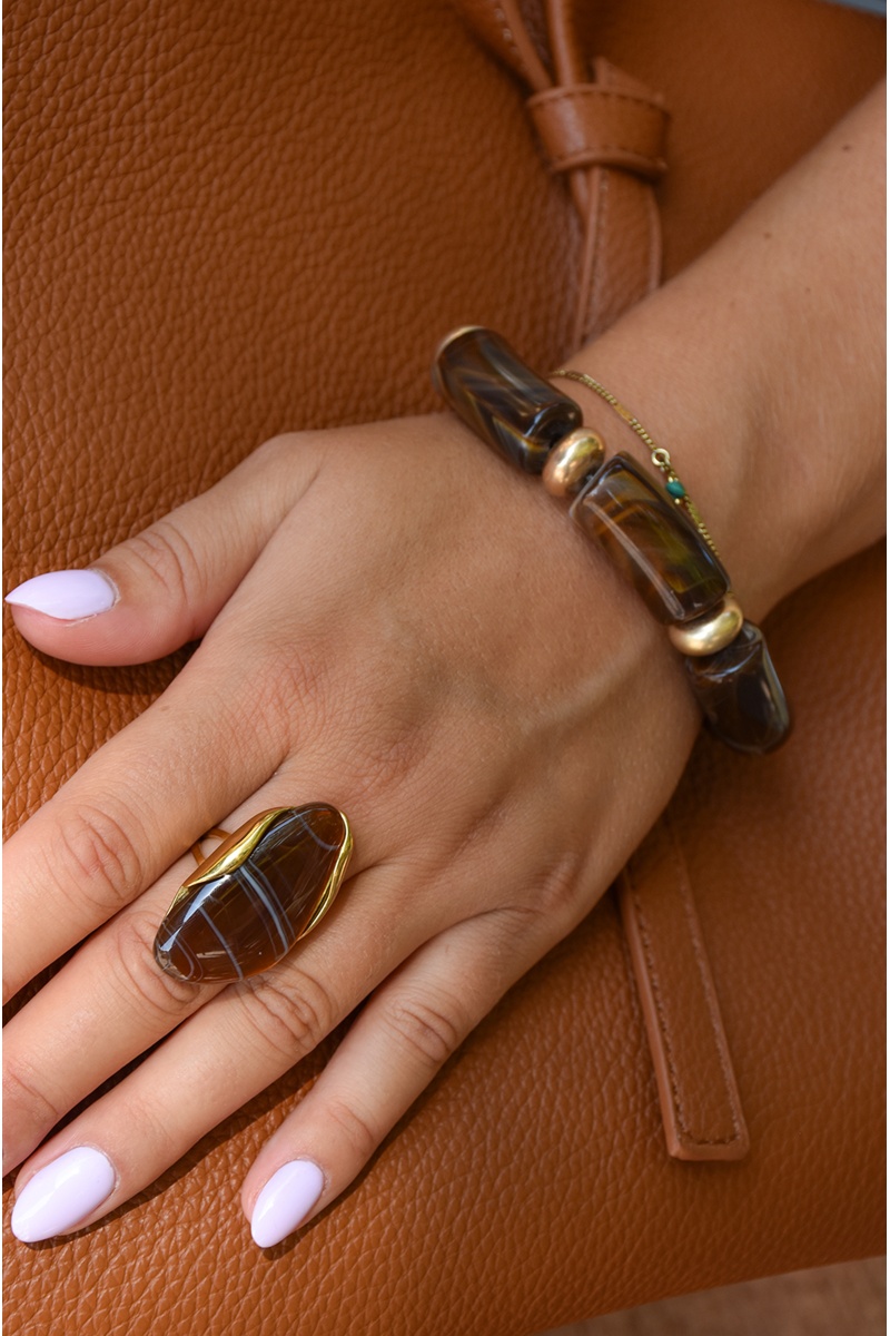 Bague Pierre Marron MARIANA