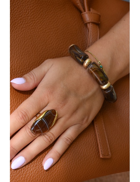 Bague Pierre Marron MARIANA