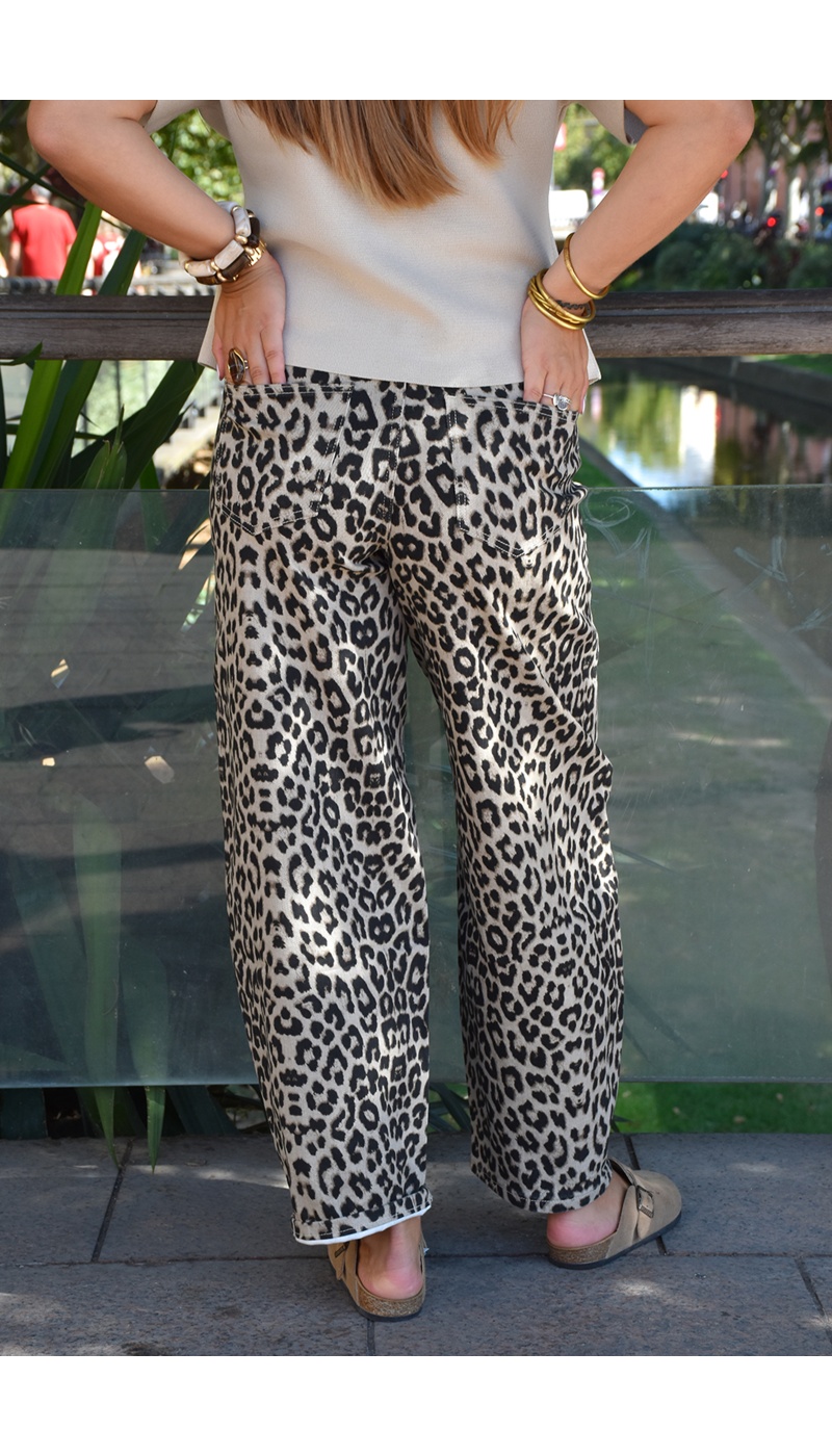 lai fashion LEOPAR BEIGE PANTALON FEMME