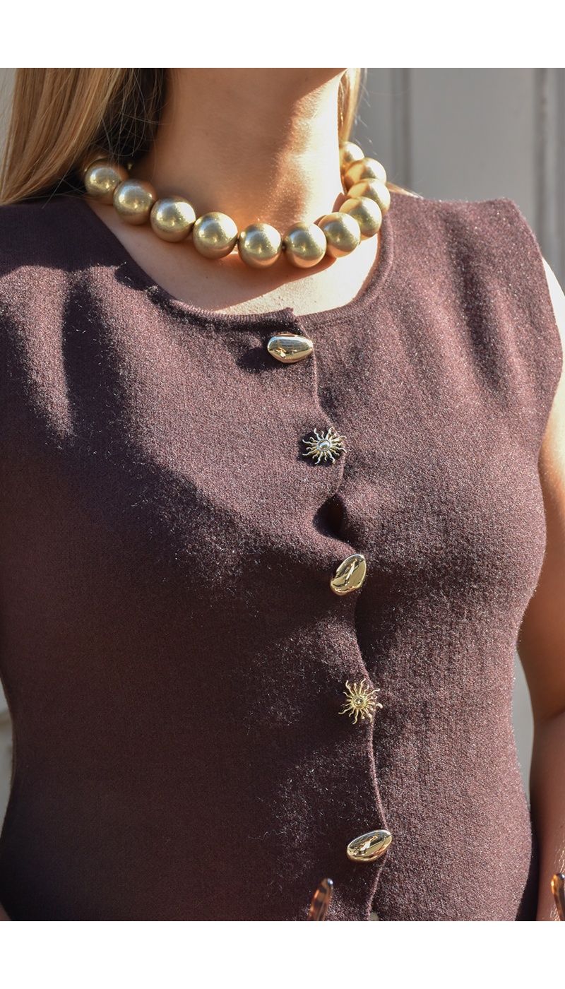 Gilet Bijoux Marron STELLA