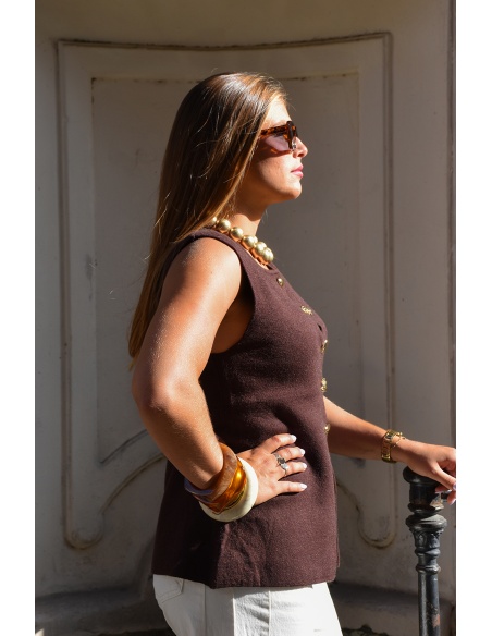 Gilet Bijoux Marron STELLA
