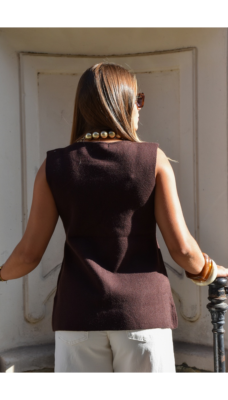 Gilet Bijoux Marron STELLA