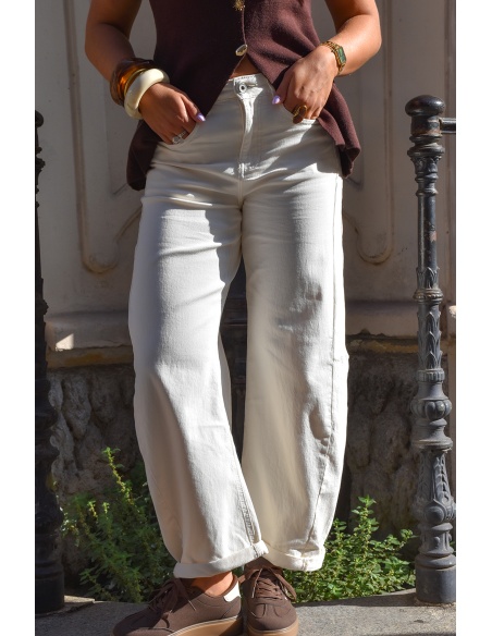 3d denim  ECRU PANTALON FEMME