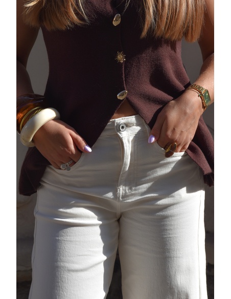 3d denim  ECRU PANTALON FEMME
