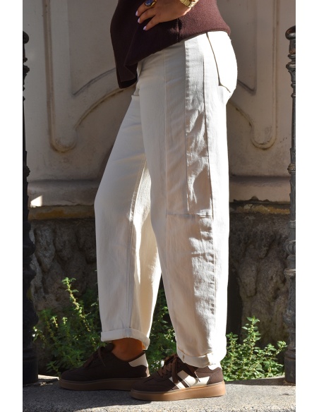 3d denim  ECRU PANTALON FEMME