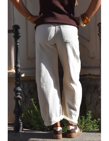 3d denim  ECRU PANTALON FEMME