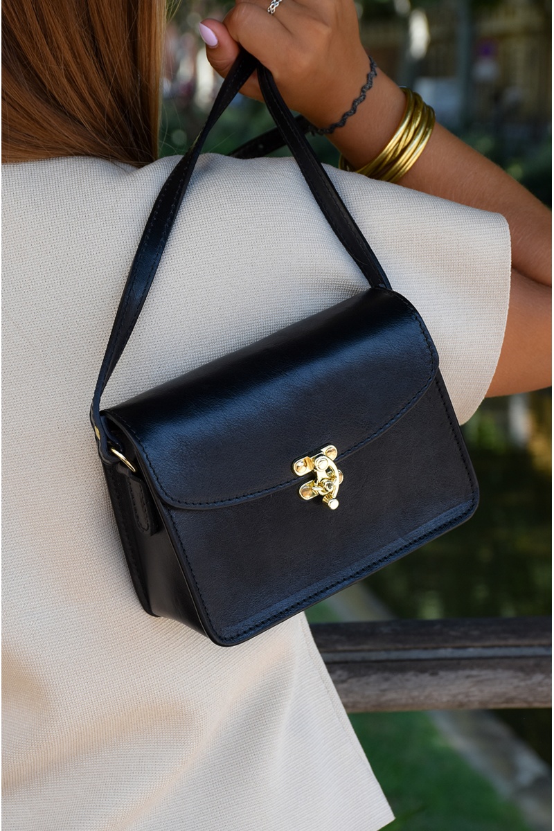 Sac Cuir Noir AGATHE