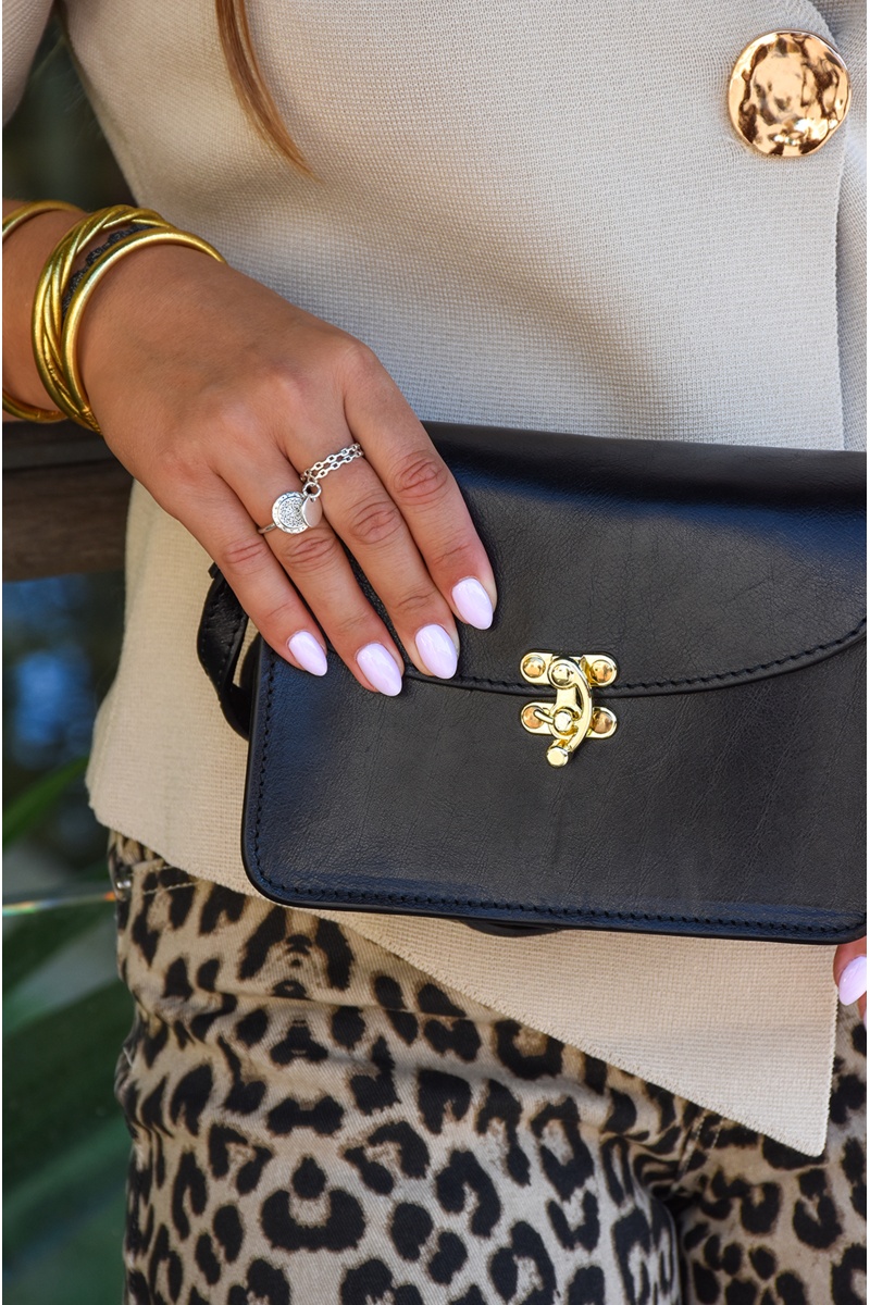 Sac Cuir Noir AGATHE 2