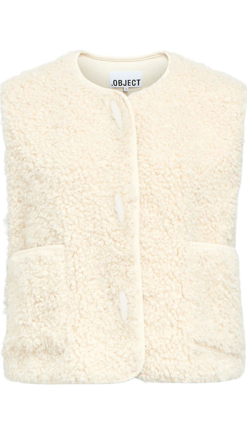 Gilet Bouclette Ecru OBJIDUNA