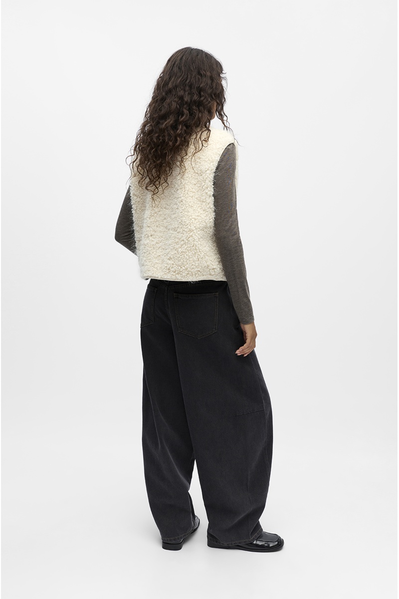 Gilet Bouclette Ecru OBJIDUNA 2