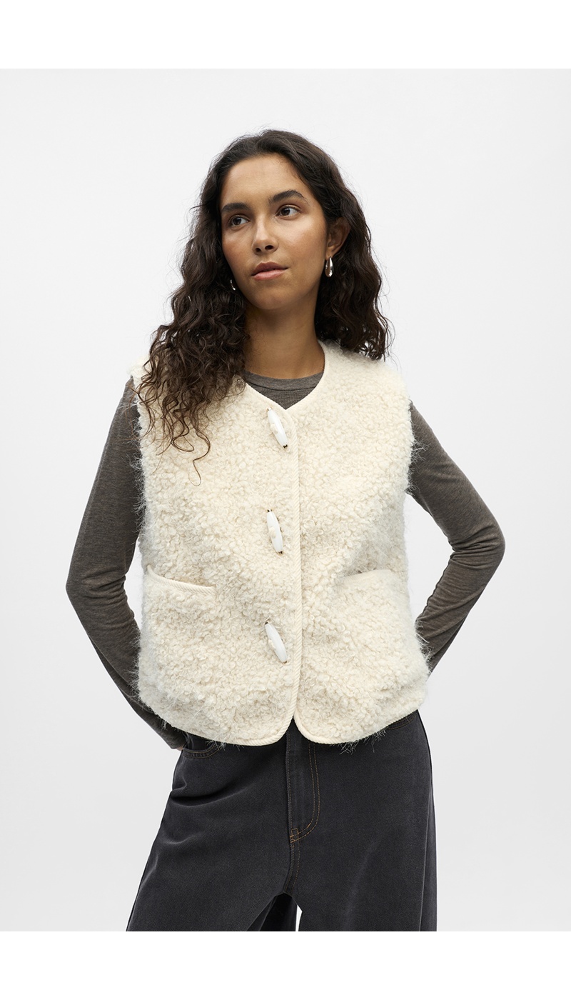Gilet Bouclette Ecru OBJIDUNA