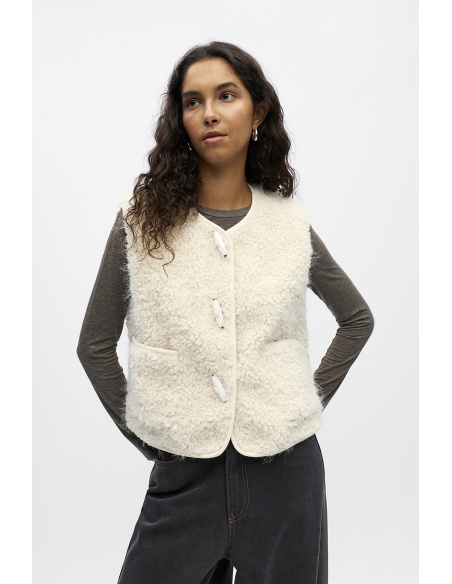 Gilet Bouclette Ecru OBJIDUNA