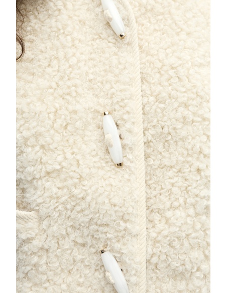 Gilet Bouclette Ecru OBJIDUNA