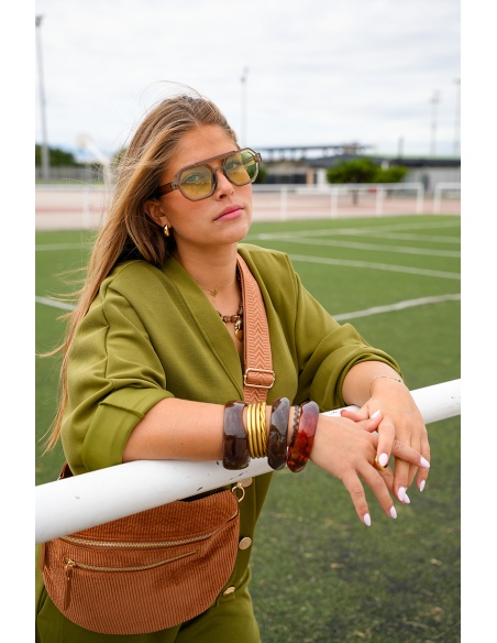 Pochette Velours Camel GIU
