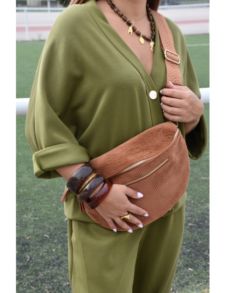 Pochette Velours Camel GIU