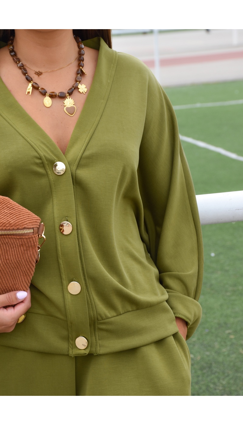 Gilet Ample Olive ADELE