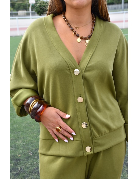 Gilet Ample Olive ADELE