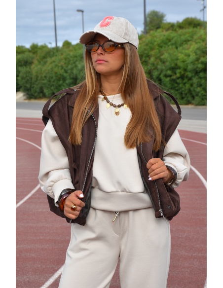 SAINTH SANSMA MARRON VESTES FEMME