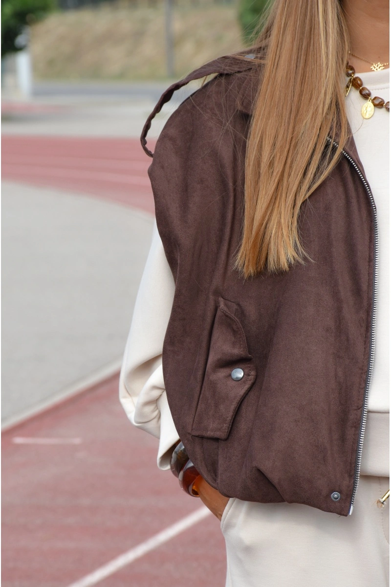 SAINTH SANSMA MARRON VESTES FEMME 2